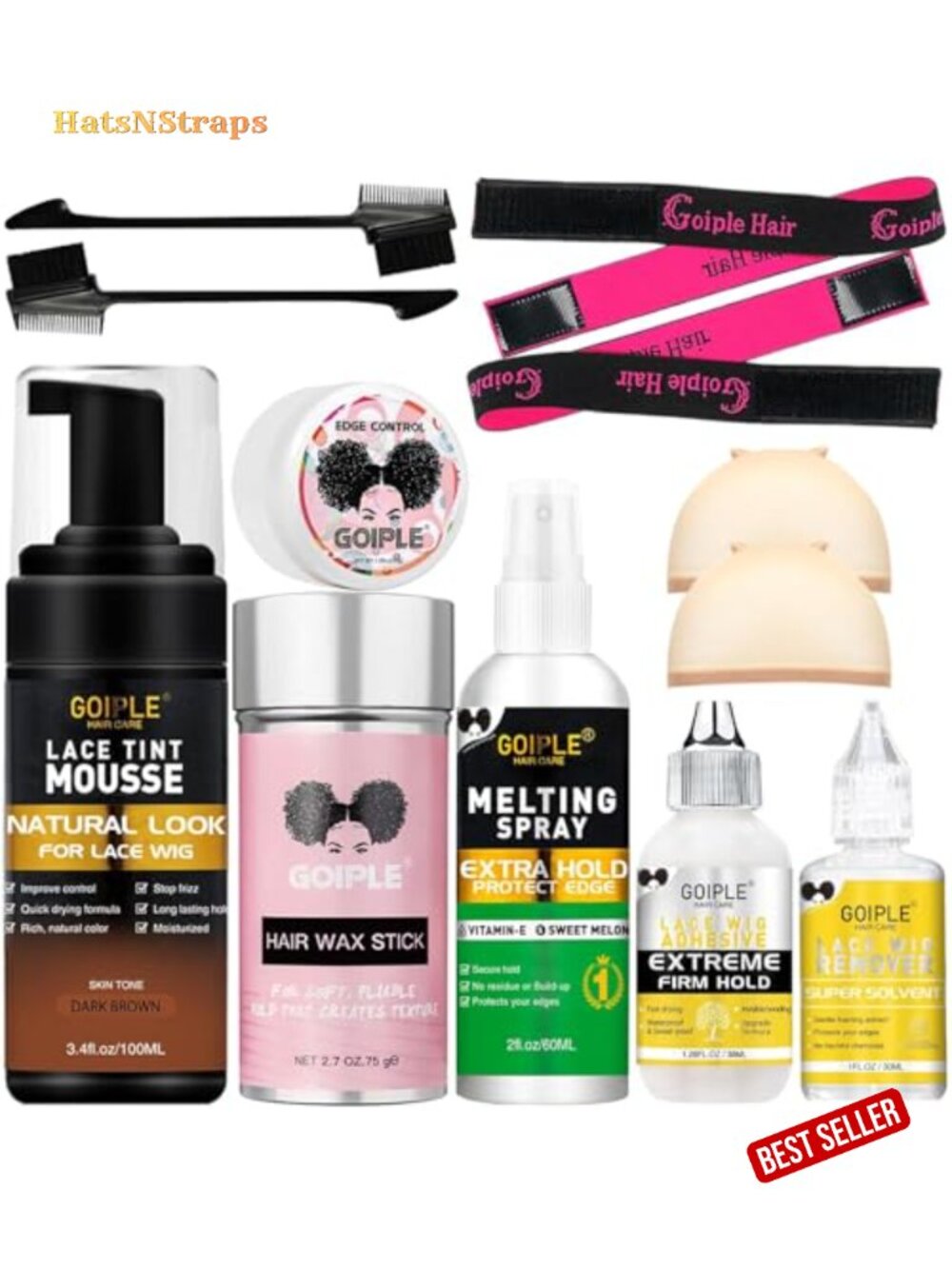 Lace Tint Melting Mousse Wig Kit with Glue and Edge Control - Natural Finish